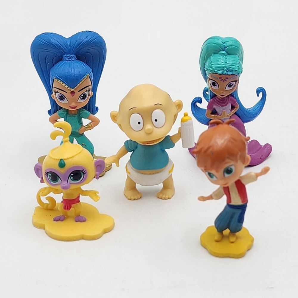 SHIMMER AND SHINE Nickelodeon TV Show 5 FIGURE SET PVC TOY Playset FIGURINE!